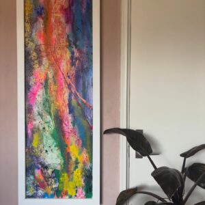 Dubbelzijdig schilderij, zwangere vrouw en abstractie