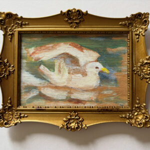 Mini schilderijtje, witte eend